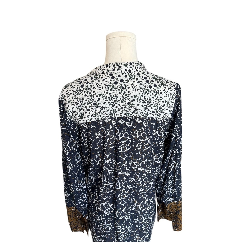 Apiece Apart - Patterned Button Down Blouse Top S… - image 4